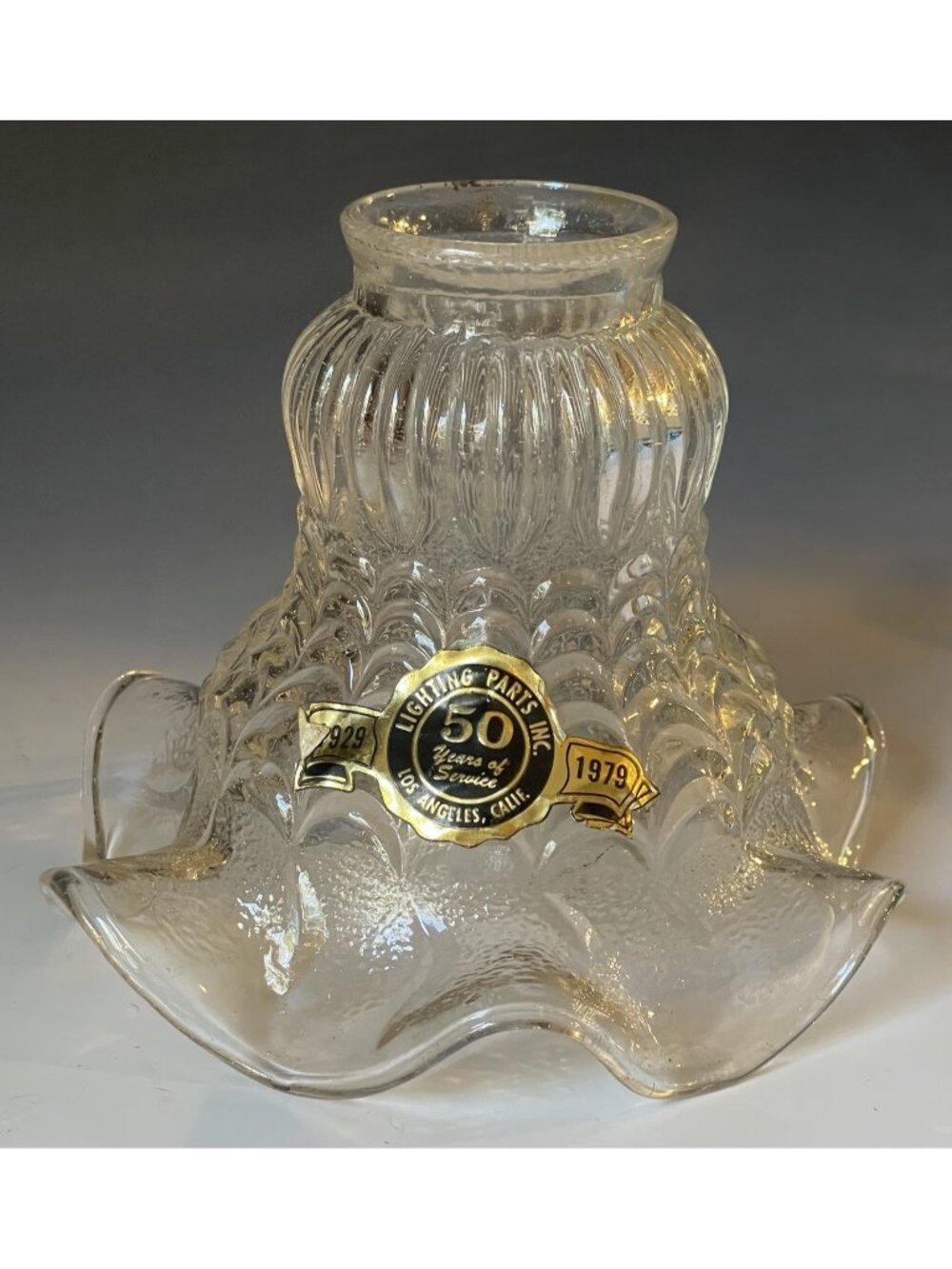 RETRO Vintage 1970s Lighting Parts Inc Clear Glass Lamp Shade